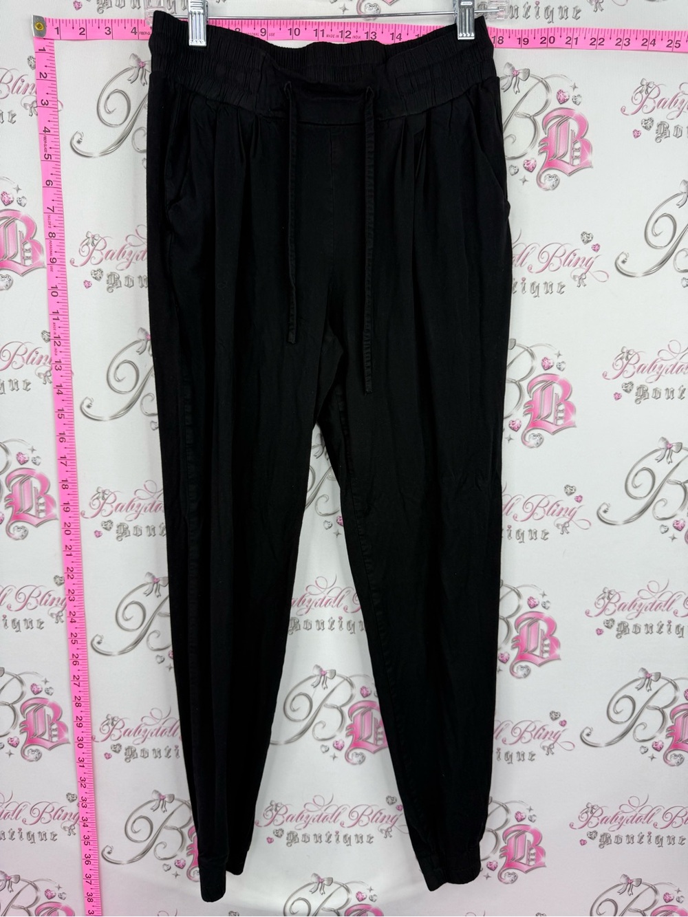 Harlow jogger pants Black Drawstring Joggers with Elastic Waistband